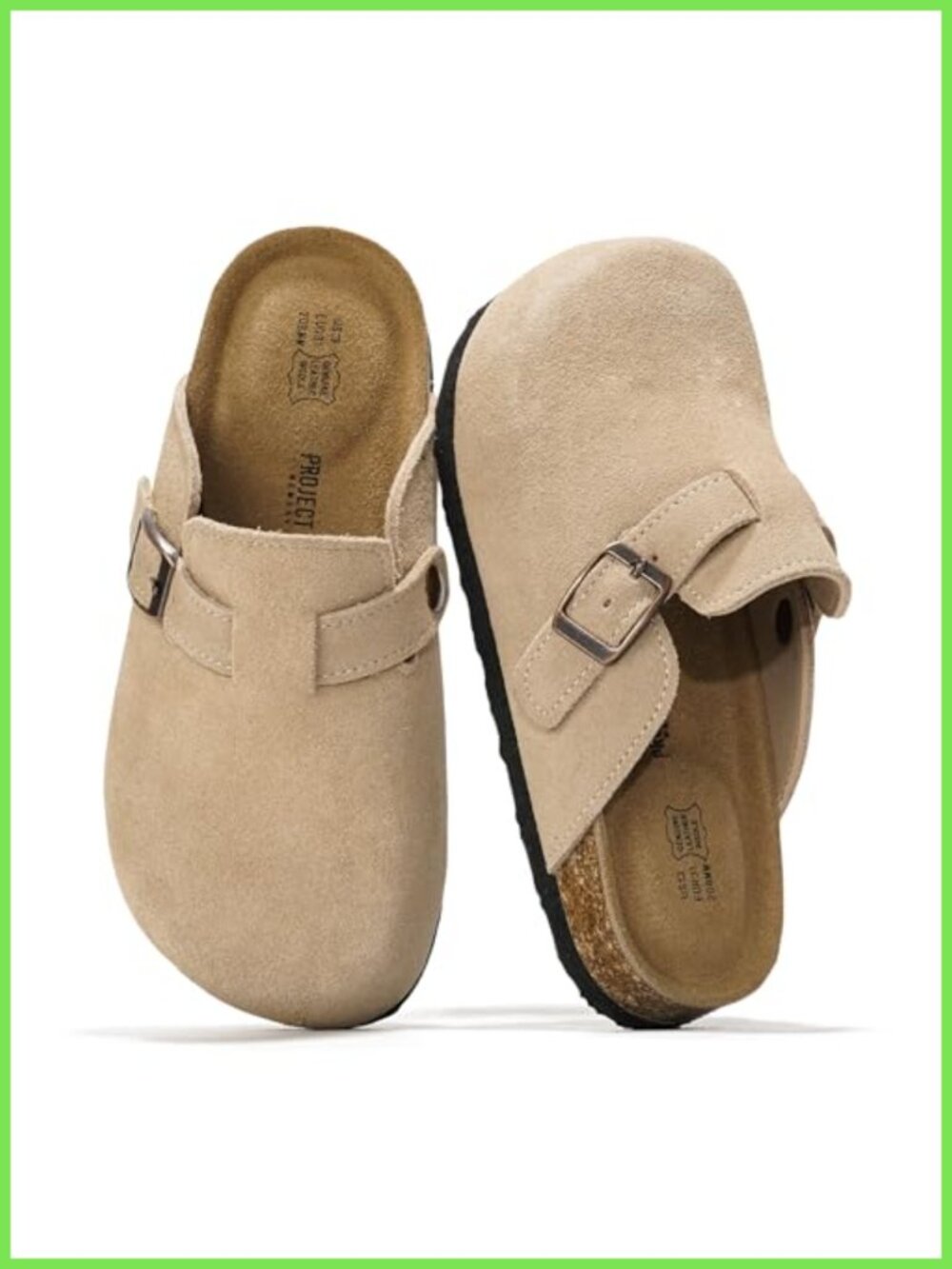 Genuine Leather Clogs Cork Footbed Non Slip Kids Shoes